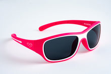 Load image into Gallery viewer, Beamers Flamingo sunglasses for ages 4-8 years. Maximum UV protection, polarised, soft, comfortable, durable, affordable with Optoshield Technology
