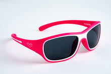 Load image into Gallery viewer, Beamers Flamingo sunglasses for ages 4-8 years. Maximum UV protection, polarised, soft, comfortable, durable, affordable with Optoshield Technology