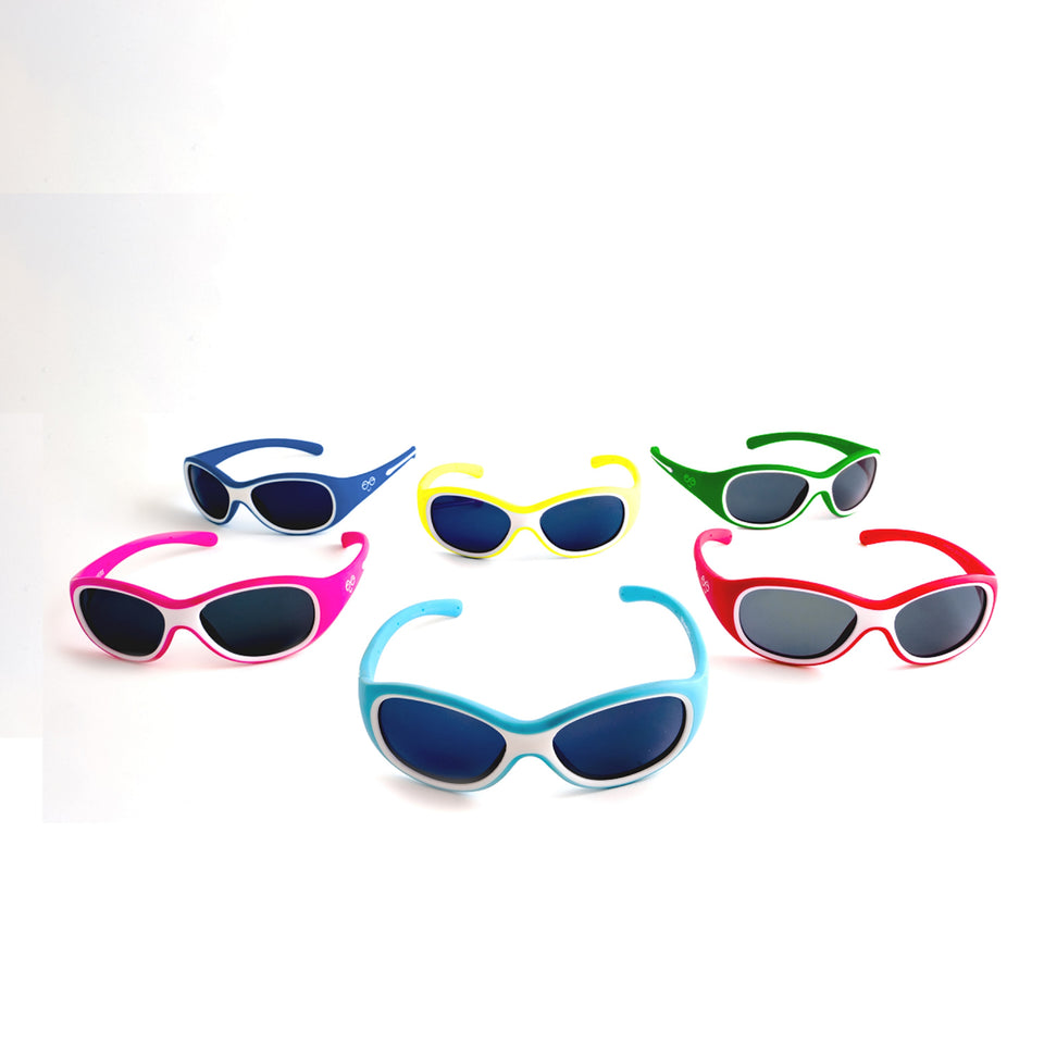 Beamers Mini Bird range for ages 1-3 years - maximum UV protection, polarised, soft, comfortable, durable, affordable with Optoshield technology and multiple colours