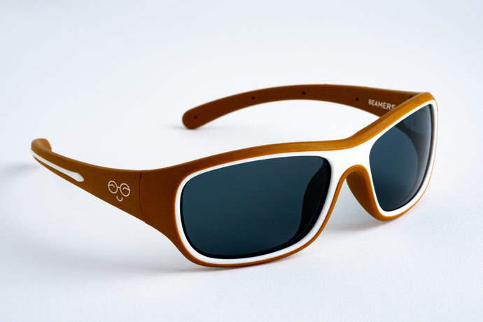 Beamers Kookaburra sunglasses for ages 4-8 years. Maximum UV protection, polarised, soft, comfortable, durable, affordable with Optoshield Technology